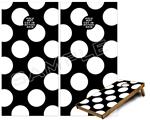 Cornhole Game Board Vinyl Skin Wrap Kit - Premium Laminated - Kearas Polka Dots White On Black fits 24x48 game boards (GAMEBOARDS NOT INCLUDED)