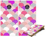 Cornhole Game Board Vinyl Skin Wrap Kit - Premium Laminated - Brushed Circles Pink fits 24x48 game boards (GAMEBOARDS NOT INCLUDED)