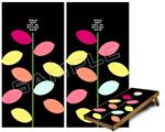 Cornhole Game Board Vinyl Skin Wrap Kit - Premium Laminated - Plain Leaves On Black fits 24x48 game boards (GAMEBOARDS NOT INCLUDED)