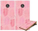 Cornhole Game Board Vinyl Skin Wrap Kit - Premium Laminated - Palms 01 Pink On Pink fits 24x48 game boards (GAMEBOARDS NOT INCLUDED)