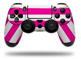WraptorSkinz Skin compatible with Sony PS4 Dualshock Controller PlayStation 4 Original Slim and Pro Psycho Stripes Hot Pink and White (CONTROLLER NOT INCLUDED)