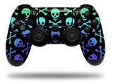 WraptorSkinz Skin compatible with Sony PS4 Dualshock Controller PlayStation 4 Original Slim and Pro Skull and Crossbones Rainbow (CONTROLLER NOT INCLUDED)