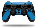 WraptorSkinz Skin compatible with Sony PS4 Dualshock Controller PlayStation 4 Original Slim and Pro Skull Stripes Blue (CONTROLLER NOT INCLUDED)