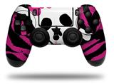 WraptorSkinz Skin compatible with Sony PS4 Dualshock Controller PlayStation 4 Original Slim and Pro Pink Zebra Skull (CONTROLLER NOT INCLUDED)