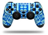 WraptorSkinz Skin compatible with Sony PS4 Dualshock Controller PlayStation 4 Original Slim and Pro Skull And Crossbones Pattern Blue (CONTROLLER NOT INCLUDED)