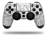 WraptorSkinz Skin compatible with Sony PS4 Dualshock Controller PlayStation 4 Original Slim and Pro Fall Black On White (CONTROLLER NOT INCLUDED)