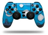 WraptorSkinz Skin compatible with Sony PS4 Dualshock Controller PlayStation 4 Original Slim and Pro Starfish and Sea Shells Blue Medium (CONTROLLER NOT INCLUDED)
