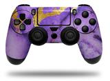 WraptorSkinz Skin compatible with Sony PS4 Dualshock Controller PlayStation 4 Original Slim and Pro Purple and Gold Gilded Marble (CONTROLLER NOT INCLUDED)
