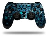 WraptorSkinz Skin compatible with Sony PS4 Dualshock Controller PlayStation 4 Original Slim and Pro Blue Flower Bomb Starry Night (CONTROLLER NOT INCLUDED)