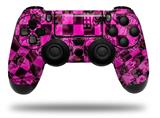 WraptorSkinz Skin compatible with Sony PS4 Dualshock Controller PlayStation 4 Original Slim and Pro Pink Checkerboard Sketches (CONTROLLER NOT INCLUDED)