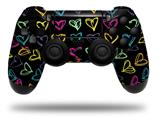 WraptorSkinz Skin compatible with Sony PS4 Dualshock Controller PlayStation 4 Original Slim and Pro Kearas Hearts Black (CONTROLLER NOT INCLUDED)