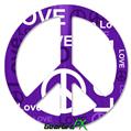 Love and Peace Purple - Peace Sign Car Window Decal 6 x 6 inches