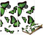 Cornhole Game Board Vinyl Skin Wrap Kit - Butterflies Green fits 24x48 game boards (GAMEBOARDS NOT INCLUDED)