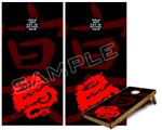 Cornhole Game Board Vinyl Skin Wrap Kit - Oriental Dragon Red on Black fits 24x48 game boards (GAMEBOARDS NOT INCLUDED)