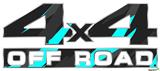 Jagged Camo Neon Teal - 4x4 Decal Bolted 13x5.5 (2 Decal Set)
