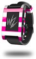 Psycho Stripes Hot Pink and White - Decal Style Skin fits original Pebble Smart Watch (WATCH SOLD SEPARATELY)