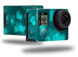 Bokeh Hearts Neon Teal - Decal Style Skin fits GoPro Hero 4 Black Camera (GOPRO SOLD SEPARATELY)