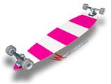 Psycho Stripes Hot Pink and White - Decal Style Vinyl Wrap Skin fits Longboard Skateboards up to 10"x42" (LONGBOARD NOT INCLUDED)