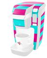Decal Style Vinyl Skin compatible with Keurig K10 / K15 Mini Plus Coffee Makers Psycho Stripes Neon Teal and Hot Pink (KEURIG NOT INCLUDED)