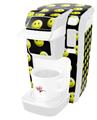 Decal Style Vinyl Skin compatible with Keurig K10 / K15 Mini Plus Coffee Makers Smileys on Black (KEURIG NOT INCLUDED)