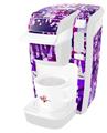Decal Style Vinyl Skin compatible with Keurig K10 / K15 Mini Plus Coffee Makers Purple Checker Graffiti (KEURIG NOT INCLUDED)