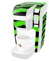 Decal Style Vinyl Skin compatible with Keurig K10 / K15 Mini Plus Coffee Makers Zebra Green (KEURIG NOT INCLUDED)