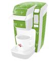 Decal Style Vinyl Skin compatible with Keurig K10 / K15 Mini Plus Coffee Makers Hearts Green On White (KEURIG NOT INCLUDED)
