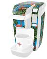 Decal Style Vinyl Skin compatible with Keurig K10 / K15 Mini Plus Coffee Makers Famingos and Flowers Blue Medium (KEURIG NOT INCLUDED)