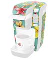 Decal Style Vinyl Skin compatible with Keurig K10 / K15 Mini Plus Coffee Makers Beach Flowers Seafoam Green (KEURIG NOT INCLUDED)