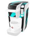Decal Style Vinyl Skin compatible with Keurig K10 / K15 Mini Plus Coffee Makers Jagged Camo Neon Teal (KEURIG NOT INCLUDED)