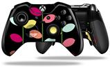 Plain Leaves On Black - Decal Style Skin fits Microsoft XBOX One ELITE Wireless Controller
