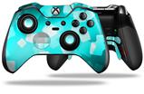 Bokeh Squared Neon Teal - Decal Style Skin fits Microsoft XBOX One ELITE Wireless Controller