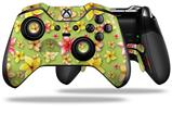 Beach Flowers Sage Green - Decal Style Skin fits Microsoft XBOX One ELITE Wireless Controller