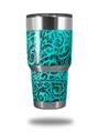 Skin Decal Wrap for Yeti Tumbler Rambler 30 oz Folder Doodles Neon Teal (TUMBLER NOT INCLUDED)