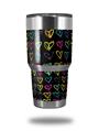 Skin Decal Wrap for Yeti Tumbler Rambler 30 oz Kearas Hearts Black (TUMBLER NOT INCLUDED)