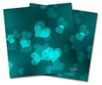 WraptorSkinz Vinyl Craft Cutter Designer 12x12 Sheets Bokeh Hearts Neon Teal - 2 Pack