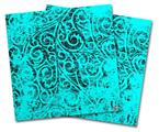 WraptorSkinz Vinyl Craft Cutter Designer 12x12 Sheets Folder Doodles Neon Teal - 2 Pack