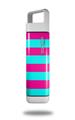 Skin Decal Wrap for Clean Bottle Square Titan Plastic 25oz Psycho Stripes Neon Teal and Hot Pink (BOTTLE NOT INCLUDED)