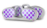 Decal Style Vinyl Skin Wrap 2 Pack for Nooz Glasses Rectangle Case Kearas Polka Dots Purple And Blue (NOOZ NOT INCLUDED) by WraptorSkinz