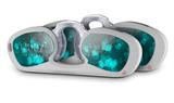 Decal Style Vinyl Skin Wrap 2 Pack for Nooz Glasses Rectangle Case Bokeh Hearts Neon Teal (NOOZ NOT INCLUDED) by WraptorSkinz