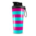 Skin Wrap Decal for IceShaker 2nd Gen 26oz Psycho Stripes Neon Teal and Hot Pink (SHAKER NOT INCLUDED)