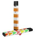 Skin Decal Wrap 2 Pack for Juul Vapes Psycho Stripes Orange and White JUUL NOT INCLUDED