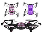 Skin Decal Wrap 2 Pack for DJI Ryze Tello Drone Cartoon Skull Pink DRONE NOT INCLUDED