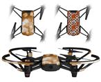 Skin Decal Wrap 2 Pack for DJI Ryze Tello Drone Bokeh Squared Orange DRONE NOT INCLUDED