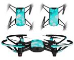 Skin Decal Wrap 2 Pack for DJI Ryze Tello Drone Bokeh Squared Neon Teal DRONE NOT INCLUDED