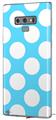 Decal style Skin Wrap compatible with Samsung Galaxy Note 9 Kearas Polka Dots White And Blue