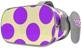 Decal style Skin Wrap compatible with Oculus Go Headset - Kearas Polka Dots Purple On Cream (OCULUS NOT INCLUDED)