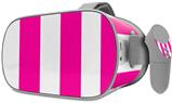 Decal style Skin Wrap compatible with Oculus Go Headset - Psycho Stripes Hot Pink and White (OCULUS NOT INCLUDED)