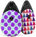 Skin Decal Wrap 2 Pack compatible with Suorin Drop Kearas Polka Dots Purple And Blue VAPE NOT INCLUDED