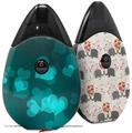 Skin Decal Wrap 2 Pack compatible with Suorin Drop Bokeh Hearts Neon Teal VAPE NOT INCLUDED
